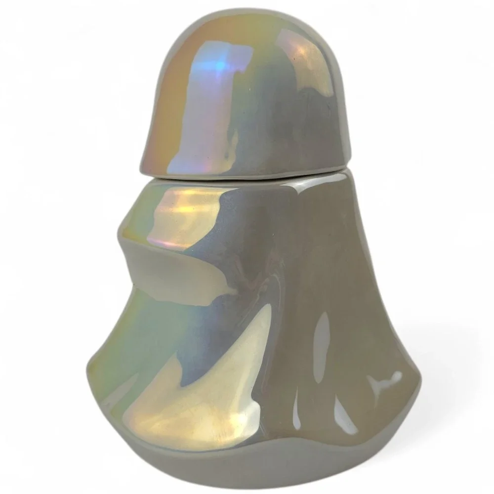 Target Halloween Iridescent Ceramic Ghost Candy Jar Novelty Vessel Decor 7